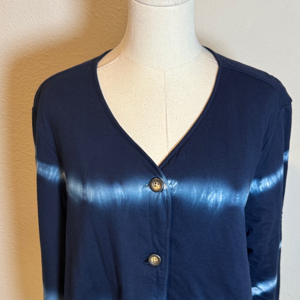NWT J. Jill Pure Jill Navy Blue Tie-Dye Button-Up Cardigan size XL - Picture 17 of 17